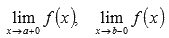 (a; b) , calculate one-sided limits   ;